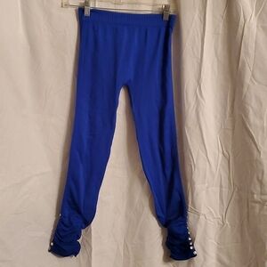 Soho Girls Leggings Size OS Rhinestones Scrunched Blue Pants